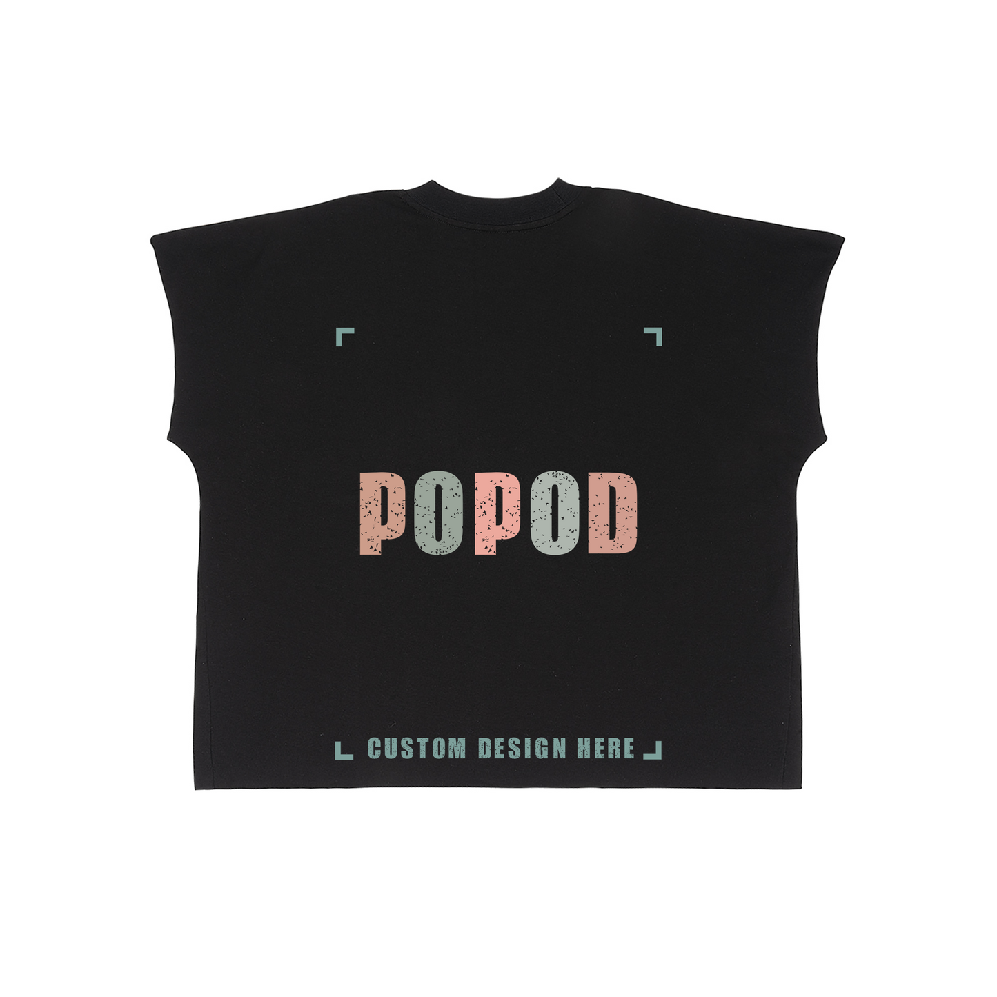 Structured Boxy Tee with Raw-Cut Detailing
