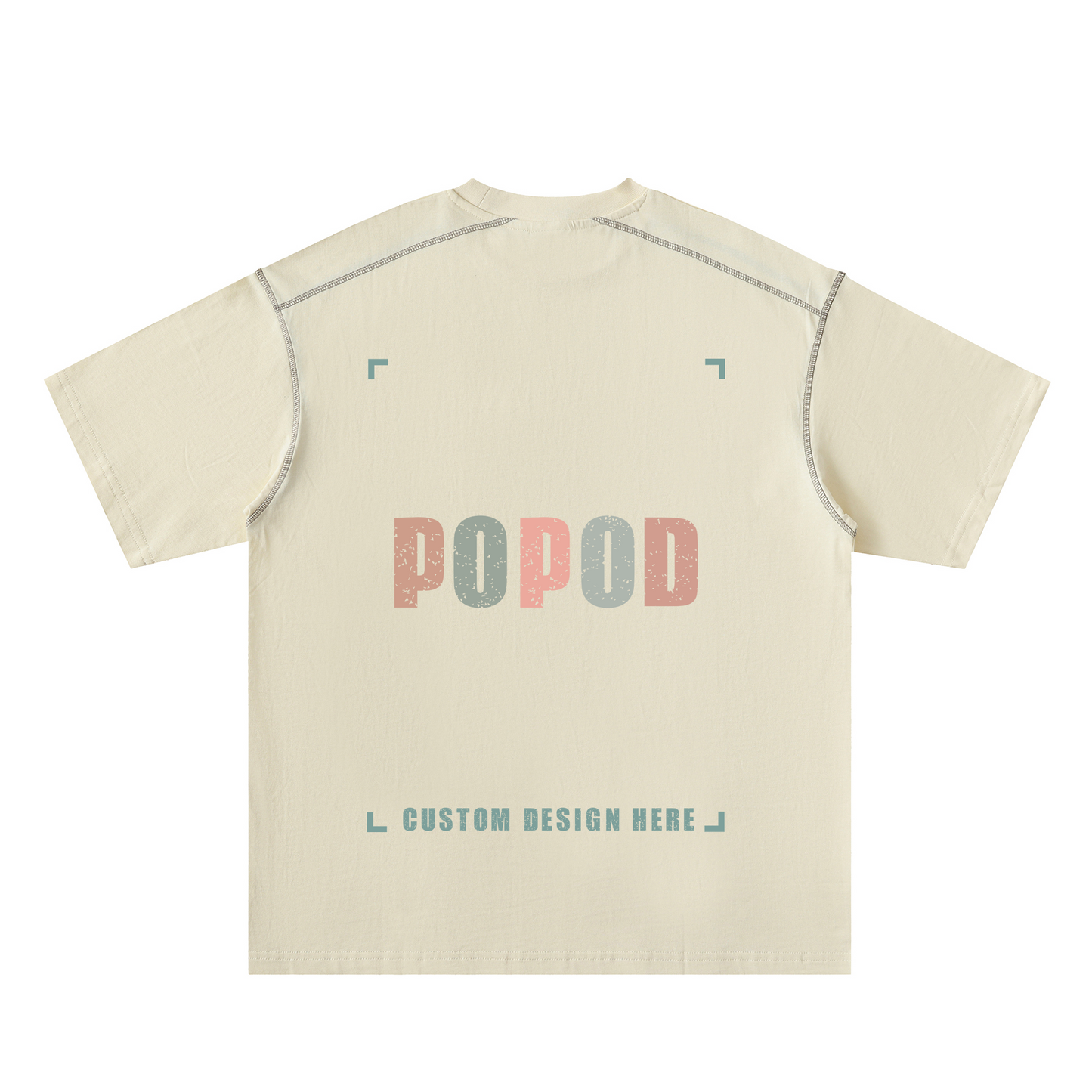 Contrast Seam Detail Loose Fit Cotton Tee