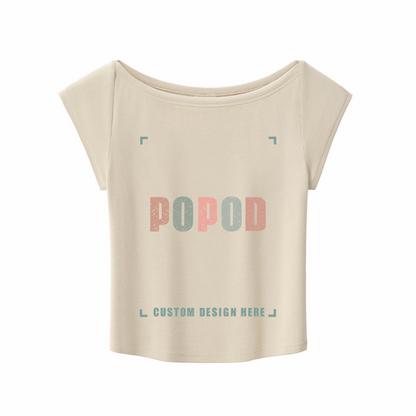Flattering Wide Neck Cropped Baby Tee