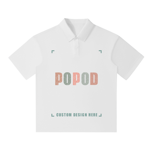 Oversized Drop Shoulder Polo Shirt