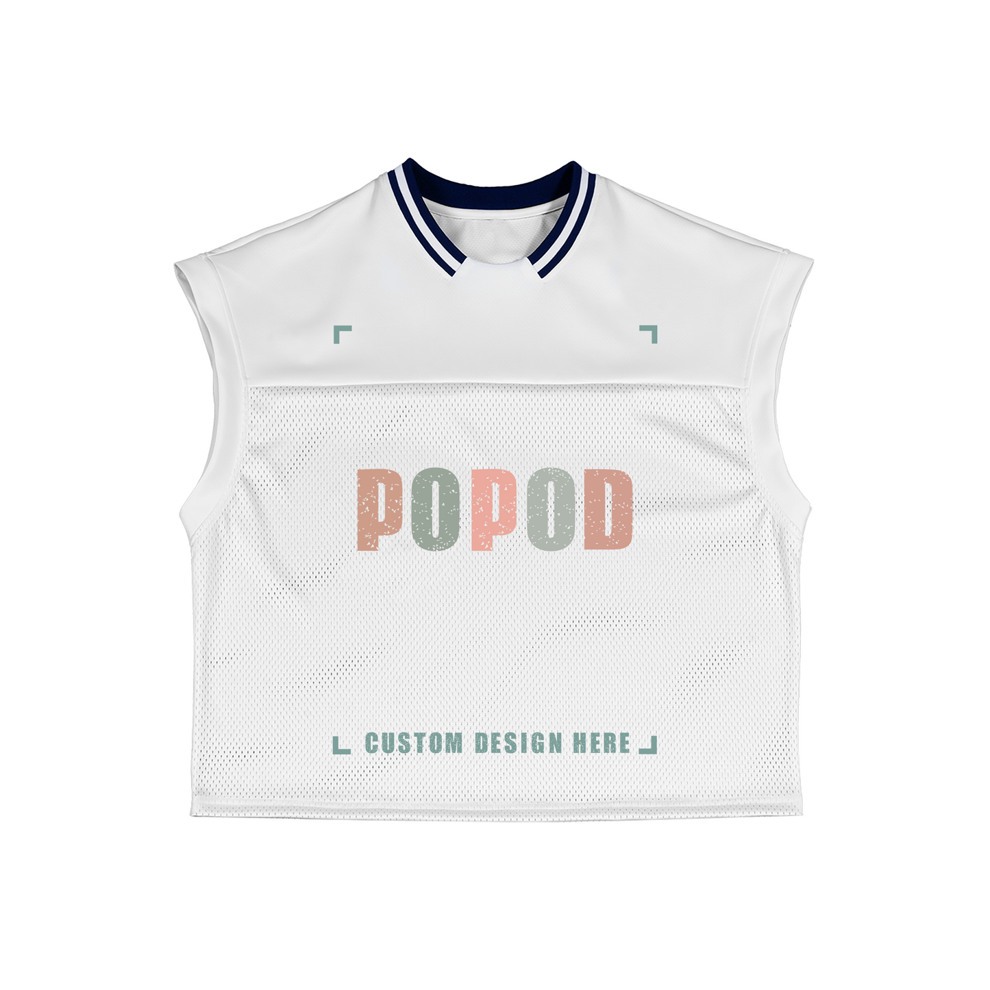 Oversized Cotton Mesh Jersey Tank Top