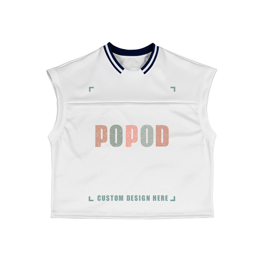 Oversized Cotton Mesh Jersey Tank Top
