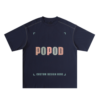 Contrast Seam Detail Loose Fit Cotton Tee