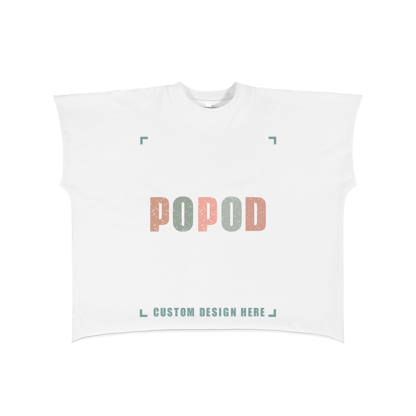 Structured Boxy Tee with Raw-Cut Detailing