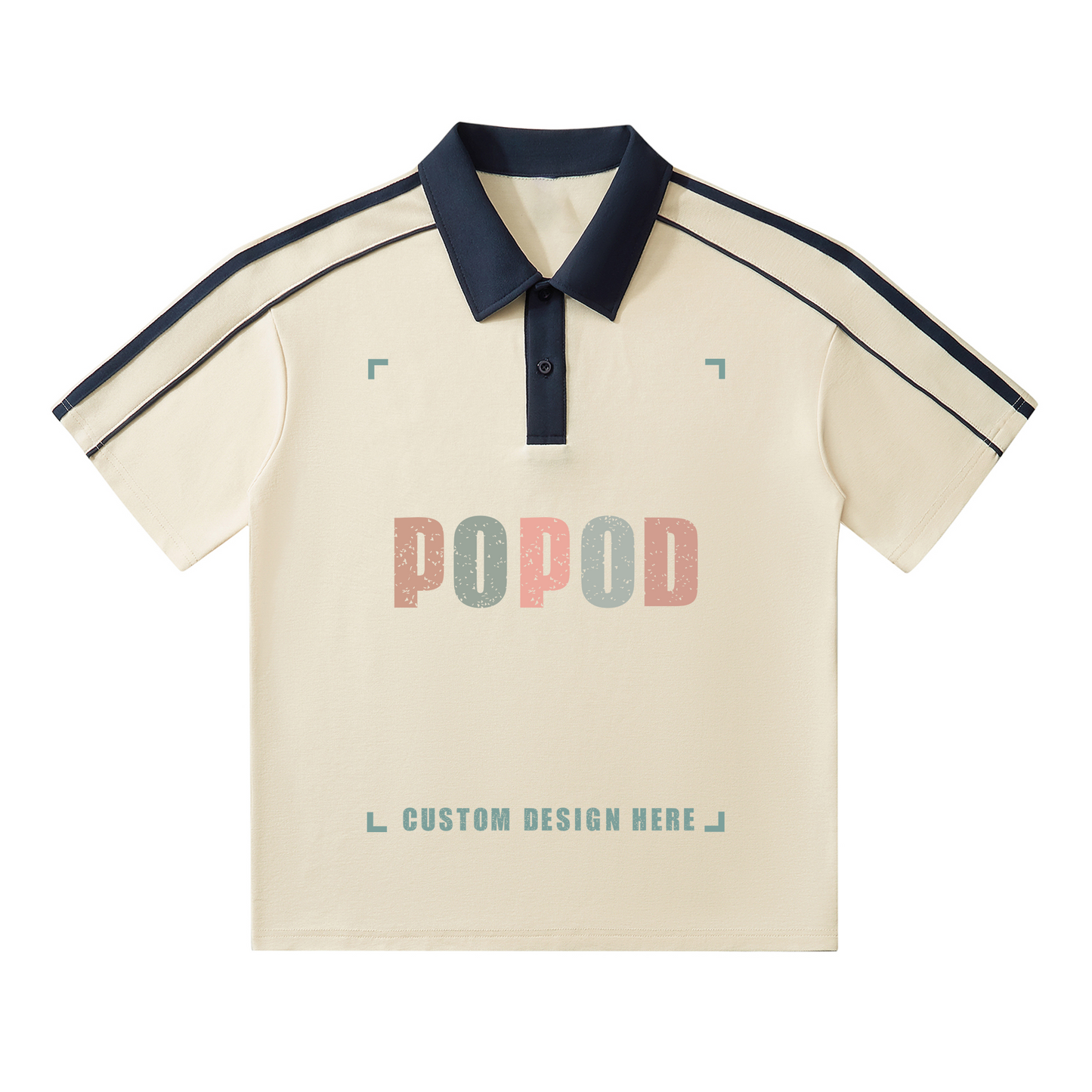 Retro Contrast Collar Polo Shirt