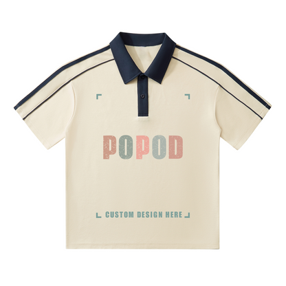 Retro Contrast Collar Polo Shirt