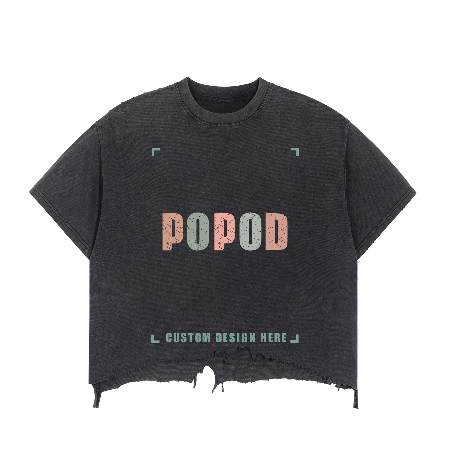 Sun-Washed Distressed Crop Tee