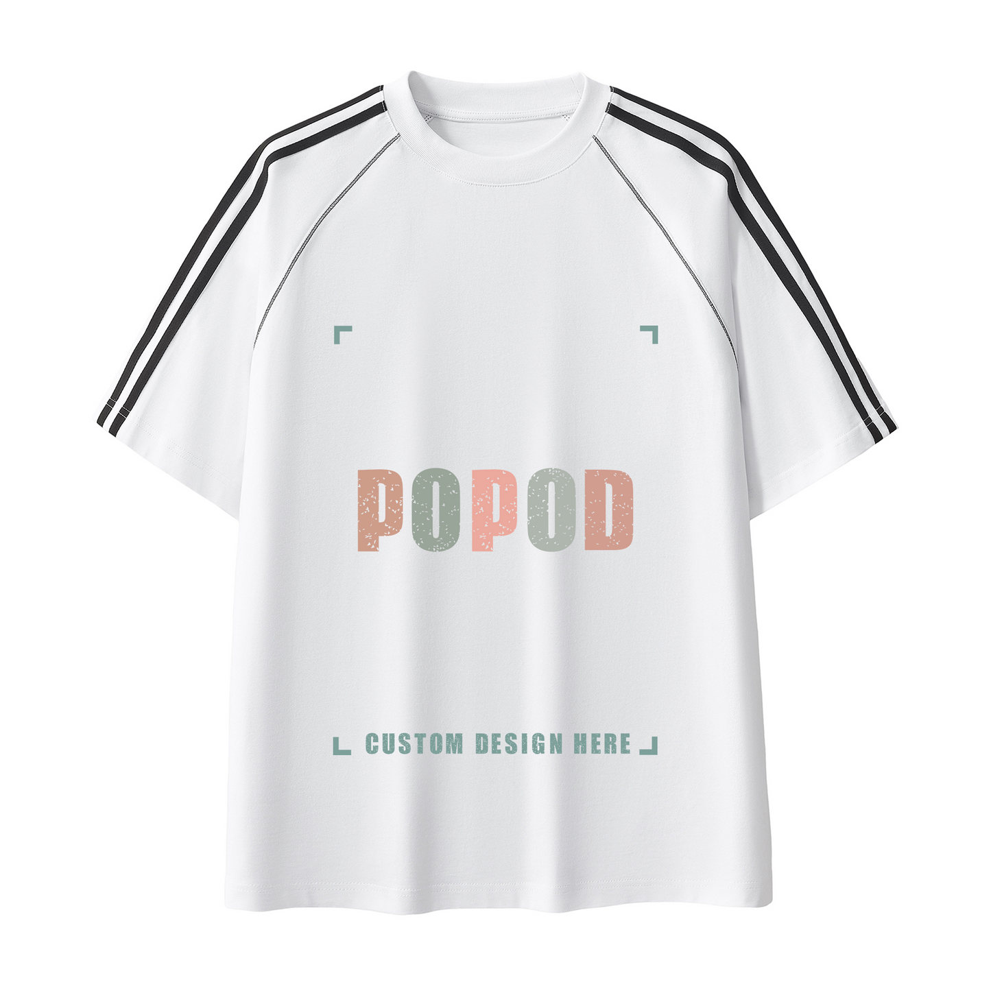 Retro Striped Contrast Stitch Tee