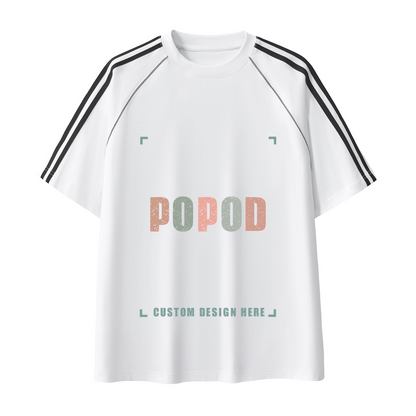 Retro Striped Contrast Stitch Tee