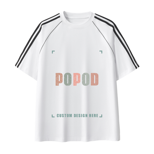 Retro Striped Contrast Stitch Tee