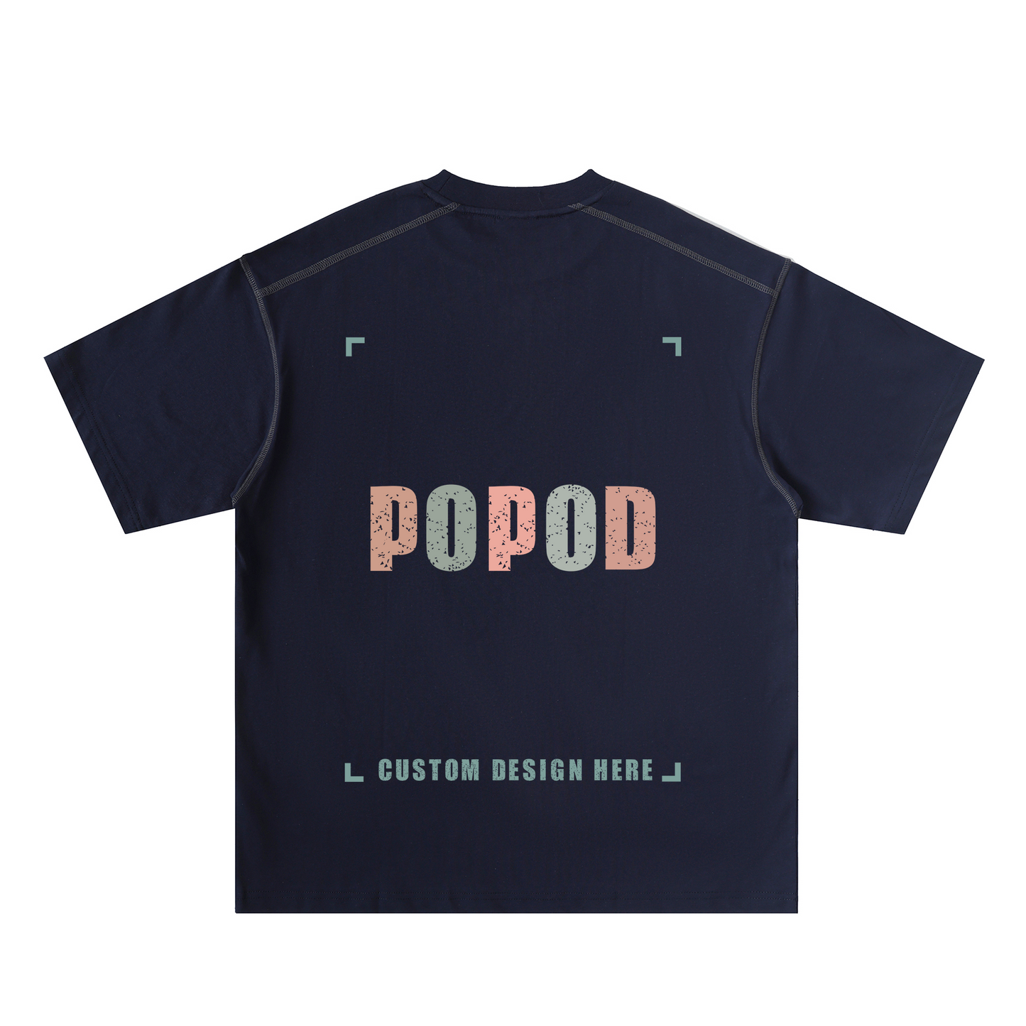 Contrast Seam Detail Loose Fit Cotton Tee