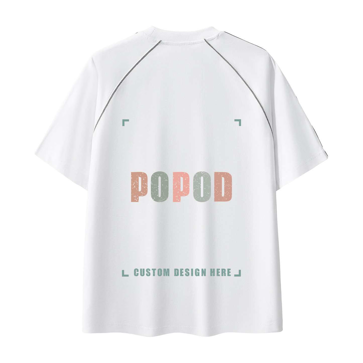 Retro Striped Contrast Stitch Tee