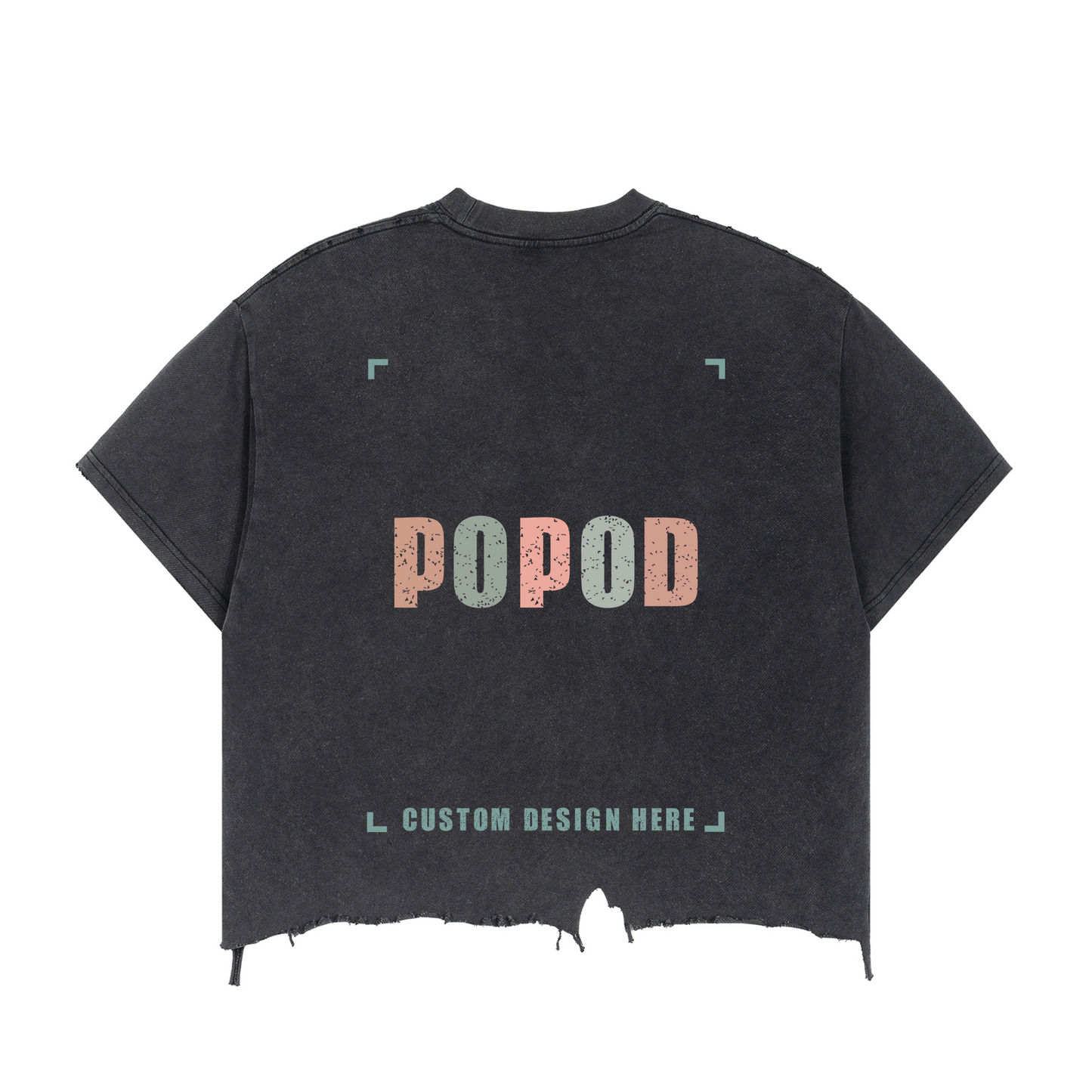 Sun-Washed Distressed Crop Tee