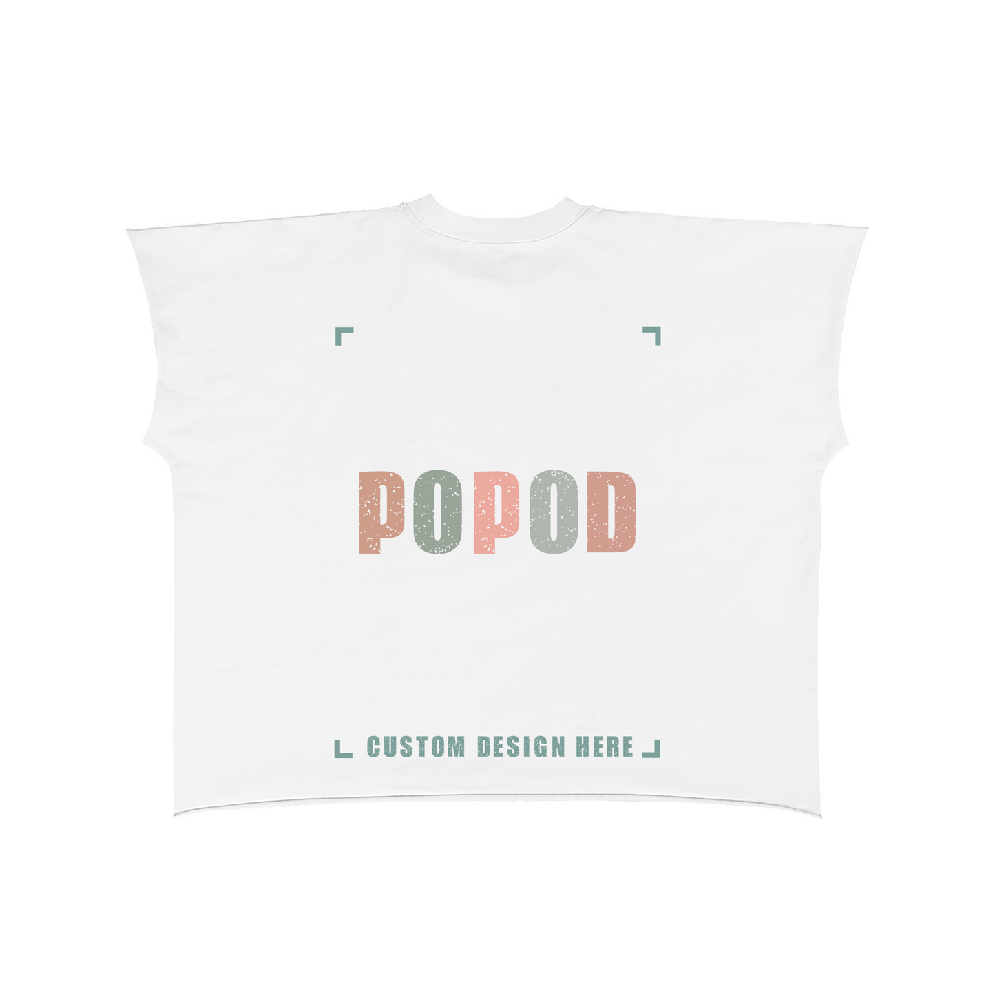 Structured Boxy Tee with Raw-Cut Detailing