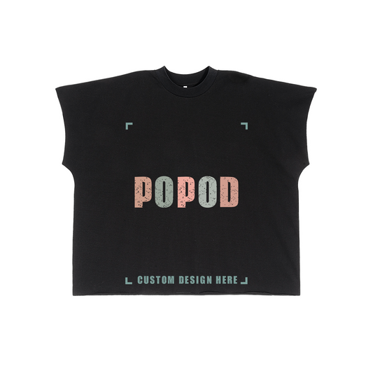 Structured Boxy Tee with Raw-Cut Detailing