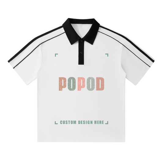 Retro Contrast Collar Polo Shirt