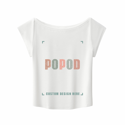 Flattering Wide Neck Cropped Baby Tee