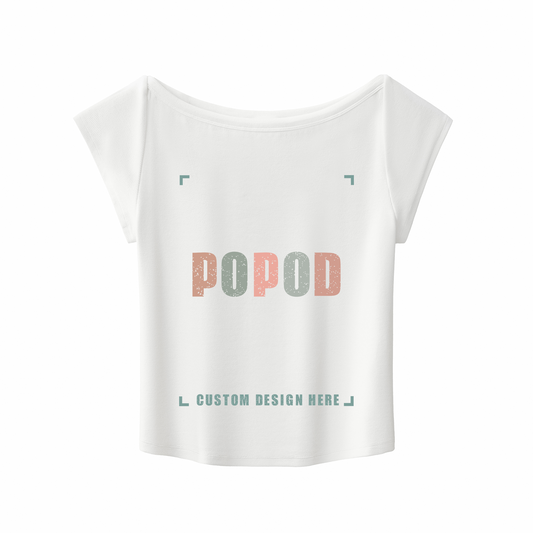 Flattering Wide Neck Cropped Baby Tee