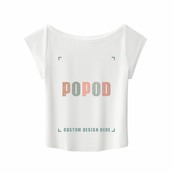 Flattering Wide Neck Cropped Baby Tee