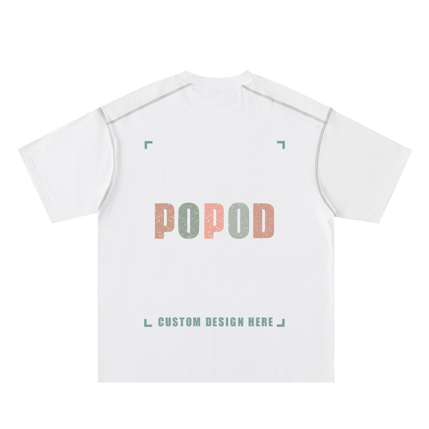 Contrast Seam Detail Loose Fit Cotton Tee