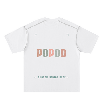 Contrast Seam Detail Loose Fit Cotton Tee