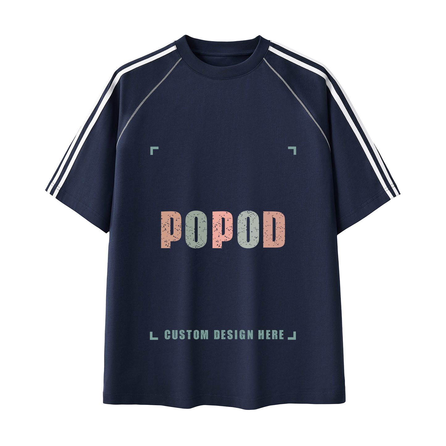 Retro Striped Contrast Stitch Tee