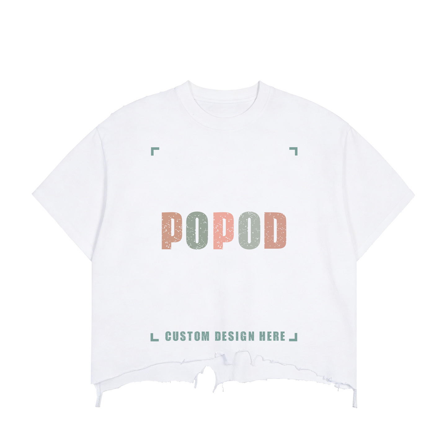 Sun-Washed Distressed Crop Tee