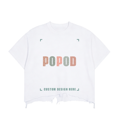 Sun-Washed Distressed Crop Tee