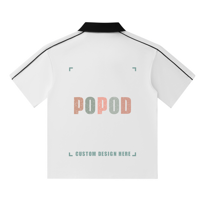 Retro Contrast Collar Polo Shirt