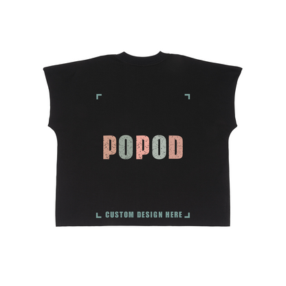 Structured Boxy Tee with Raw-Cut Detailing