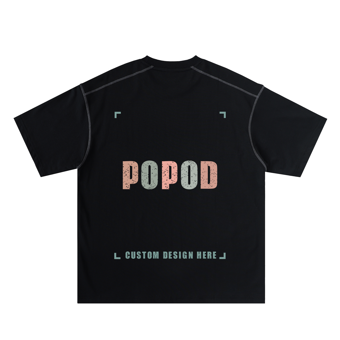 Contrast Seam Detail Loose Fit Cotton Tee