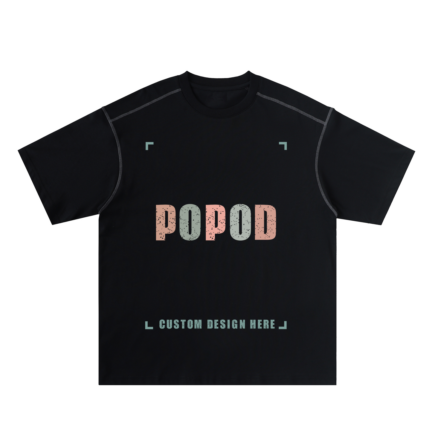 Contrast Seam Detail Loose Fit Cotton Tee
