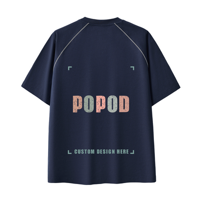 Retro Striped Contrast Stitch Tee