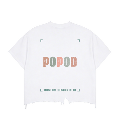 Sun-Washed Distressed Crop Tee