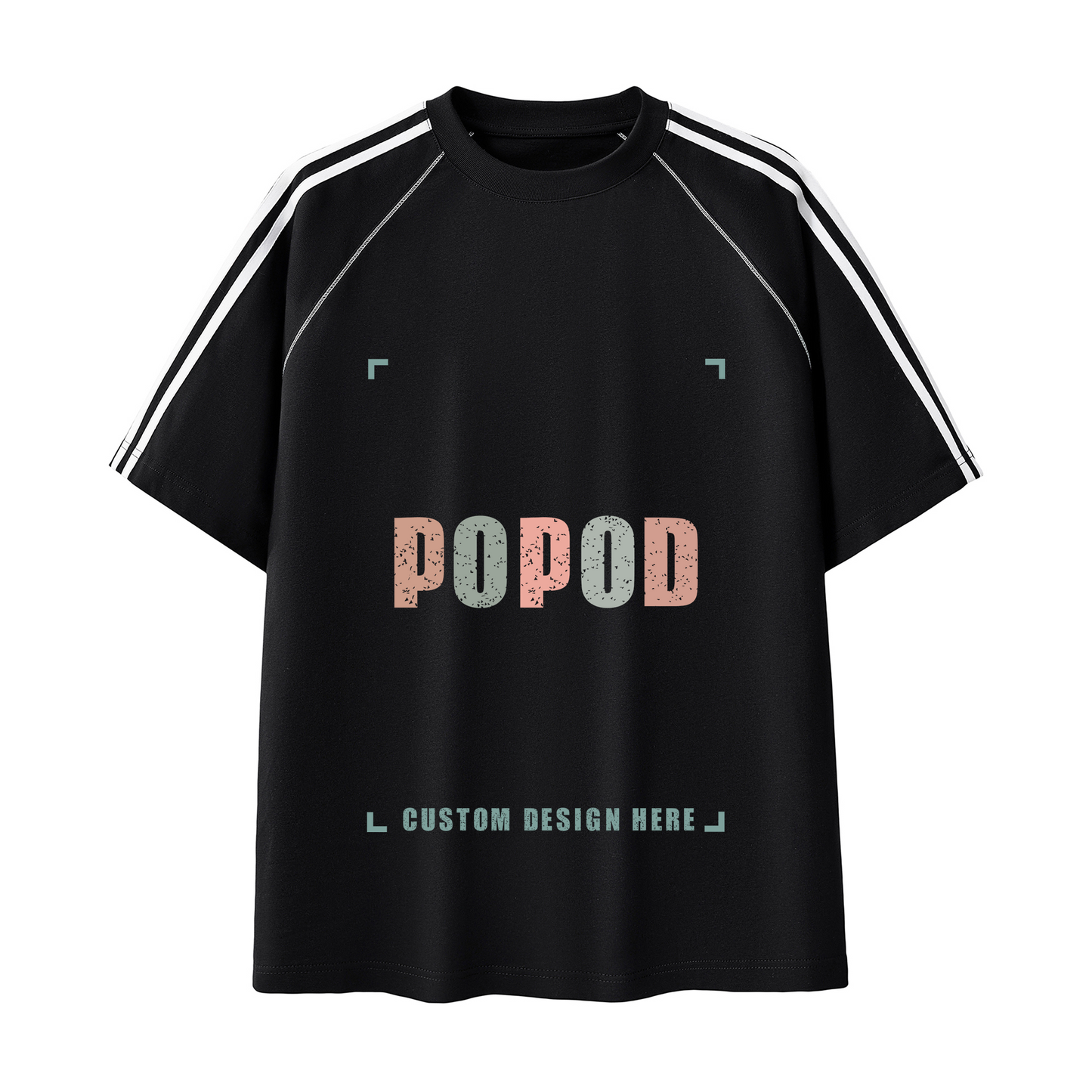 Retro Striped Contrast Stitch Tee
