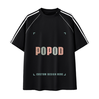 Retro Striped Contrast Stitch Tee