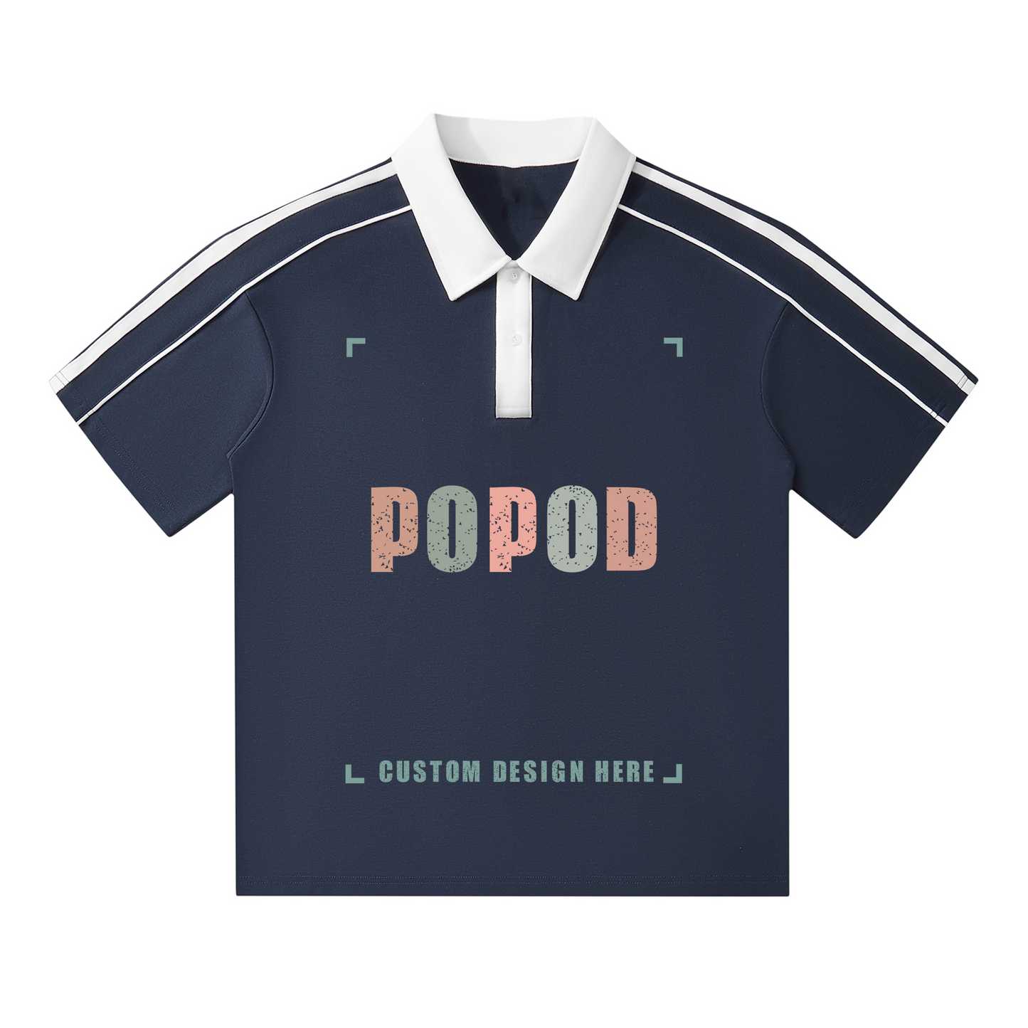 Retro Contrast Collar Polo Shirt