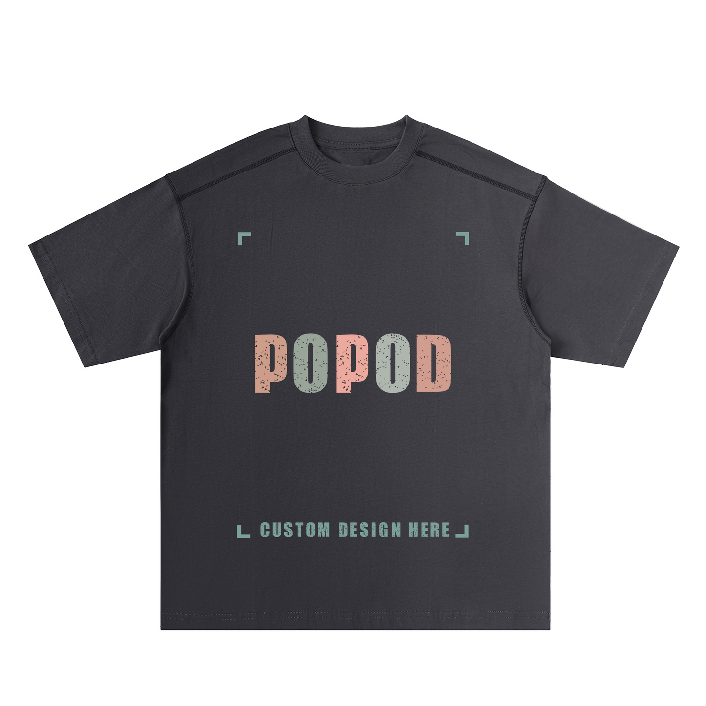 Contrast Seam Detail Loose Fit Cotton Tee