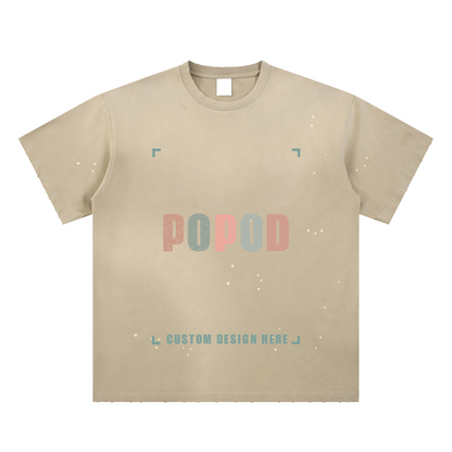 Vintage Hand-Distressed Faded Splatter T-Shirt