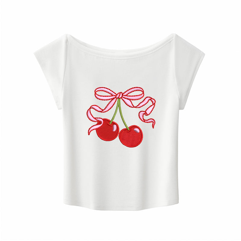Flattering Wide Neck Cropped Baby Tee