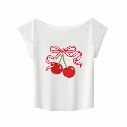 Flattering Wide Neck Cropped Baby Tee