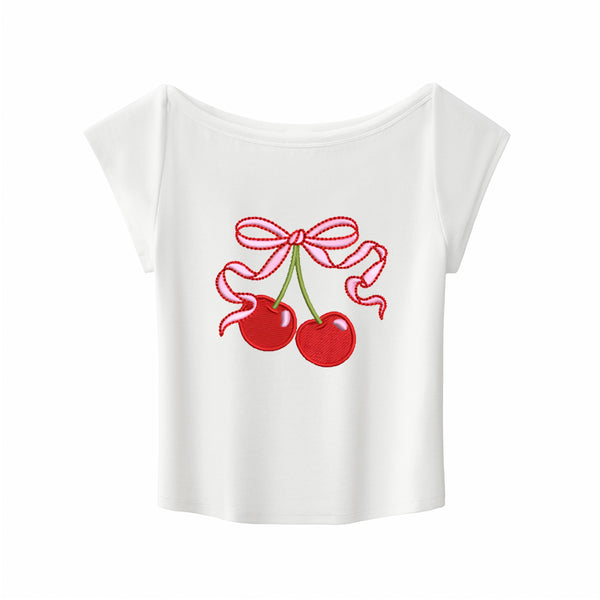 Flattering Wide Neck Cropped Baby Tee