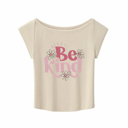 Flattering Wide Neck Cropped Baby Tee
