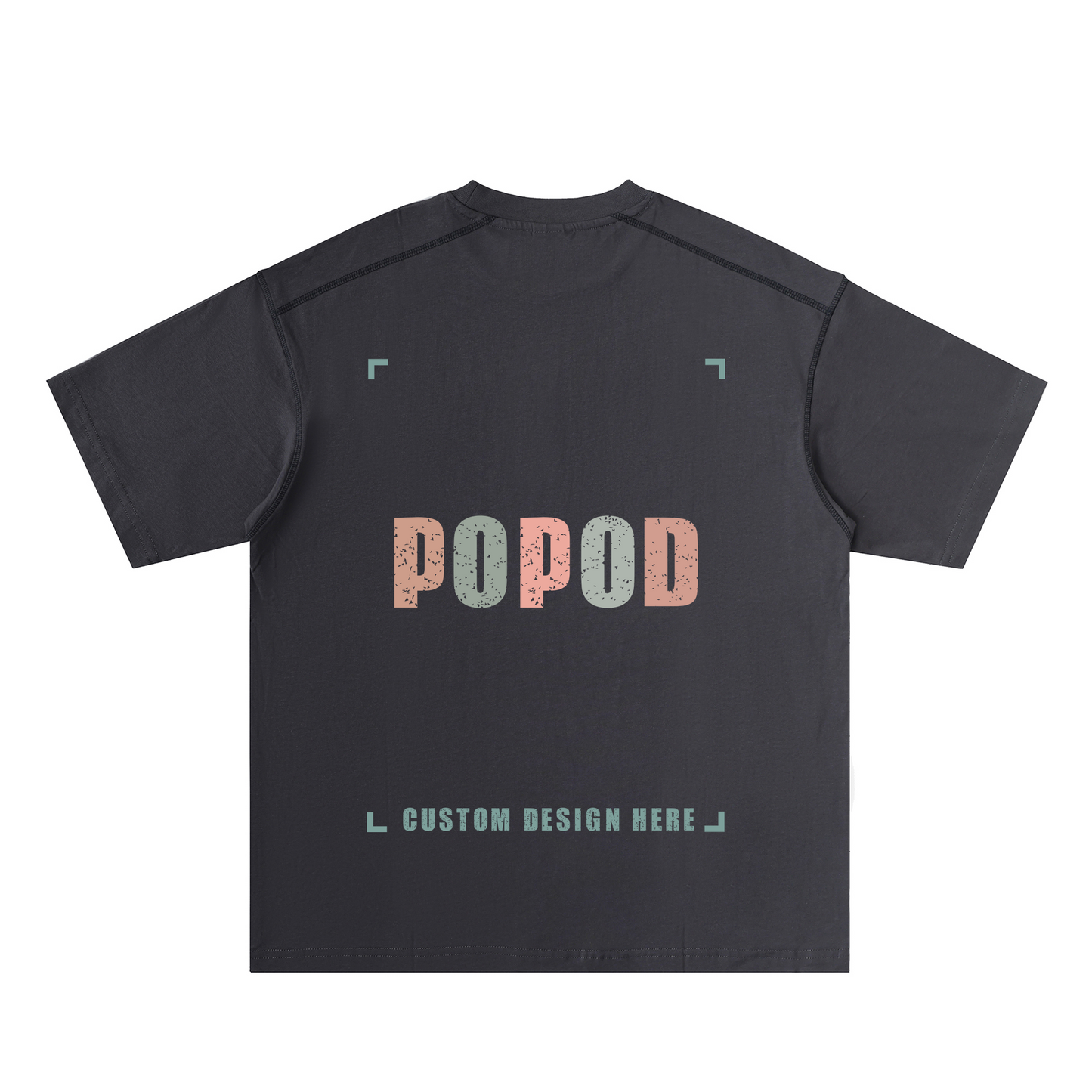 Contrast Seam Detail Loose Fit Cotton Tee