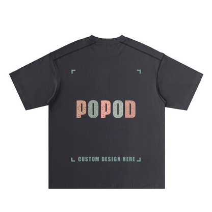 Contrast Seam Detail Loose Fit Cotton Tee