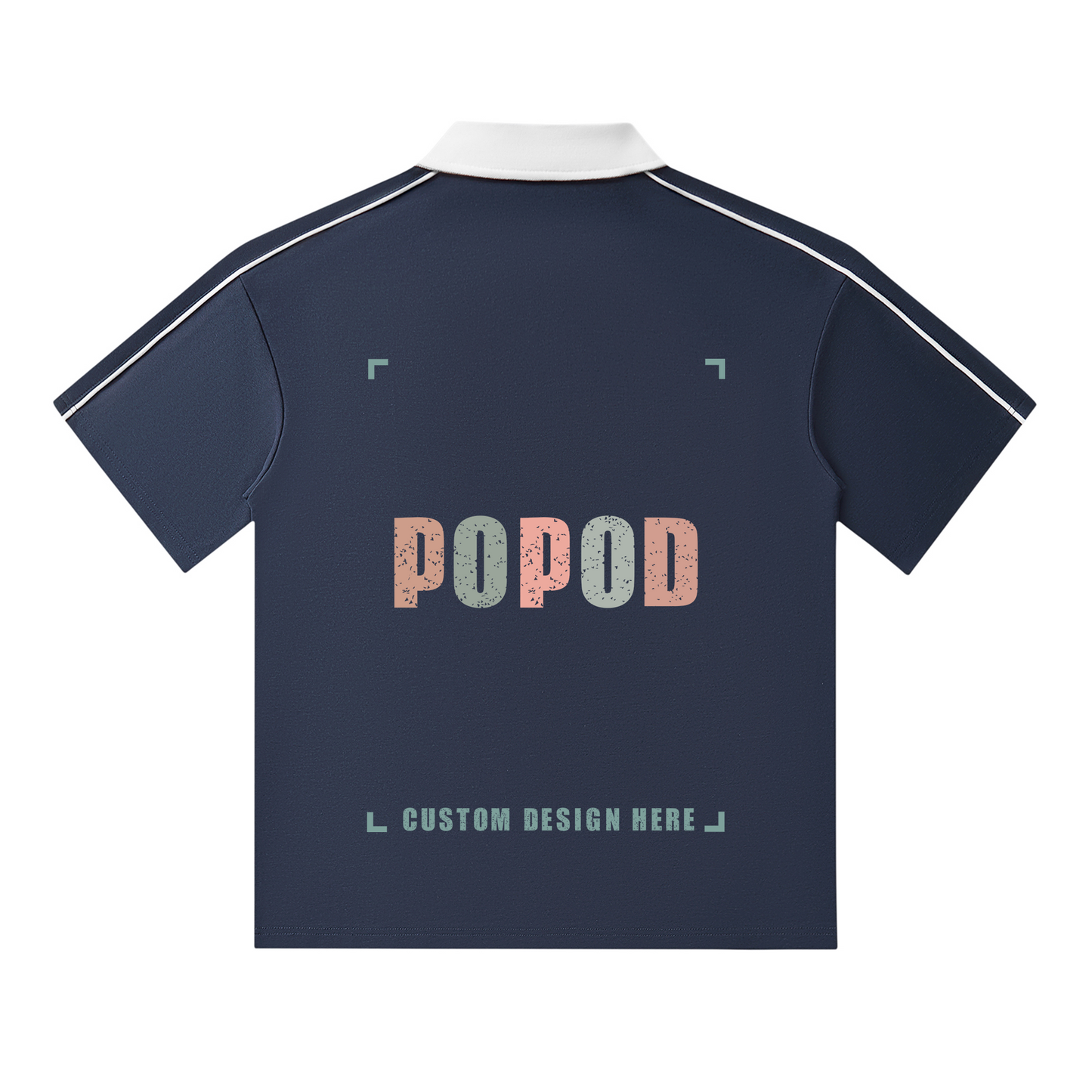 Retro Contrast Collar Polo Shirt
