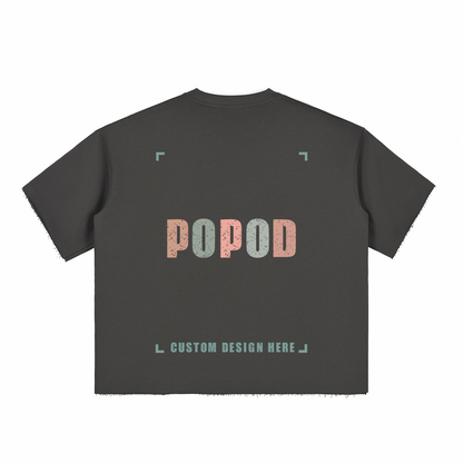 Raw-Cut Boxy Half-Sleeve