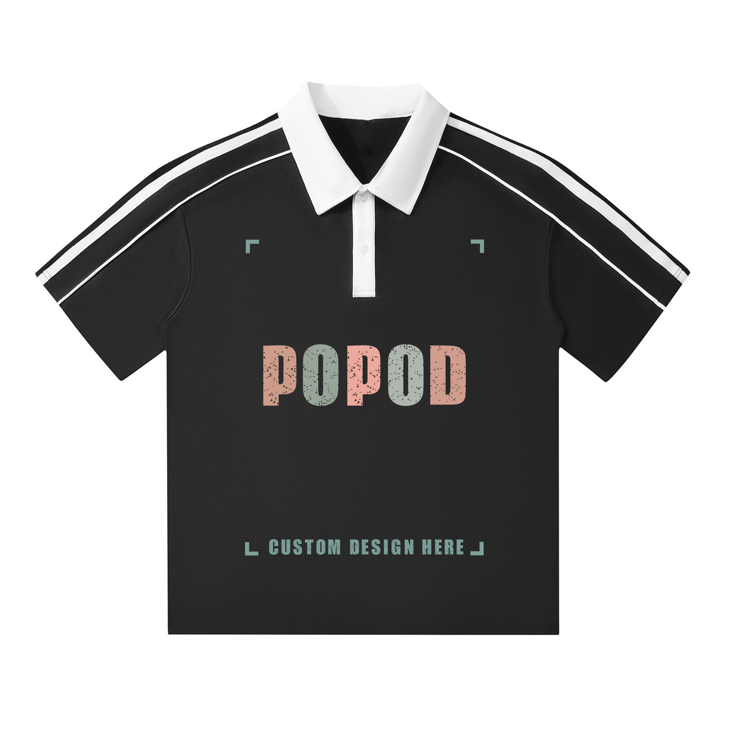 Retro Contrast Collar Polo Shirt