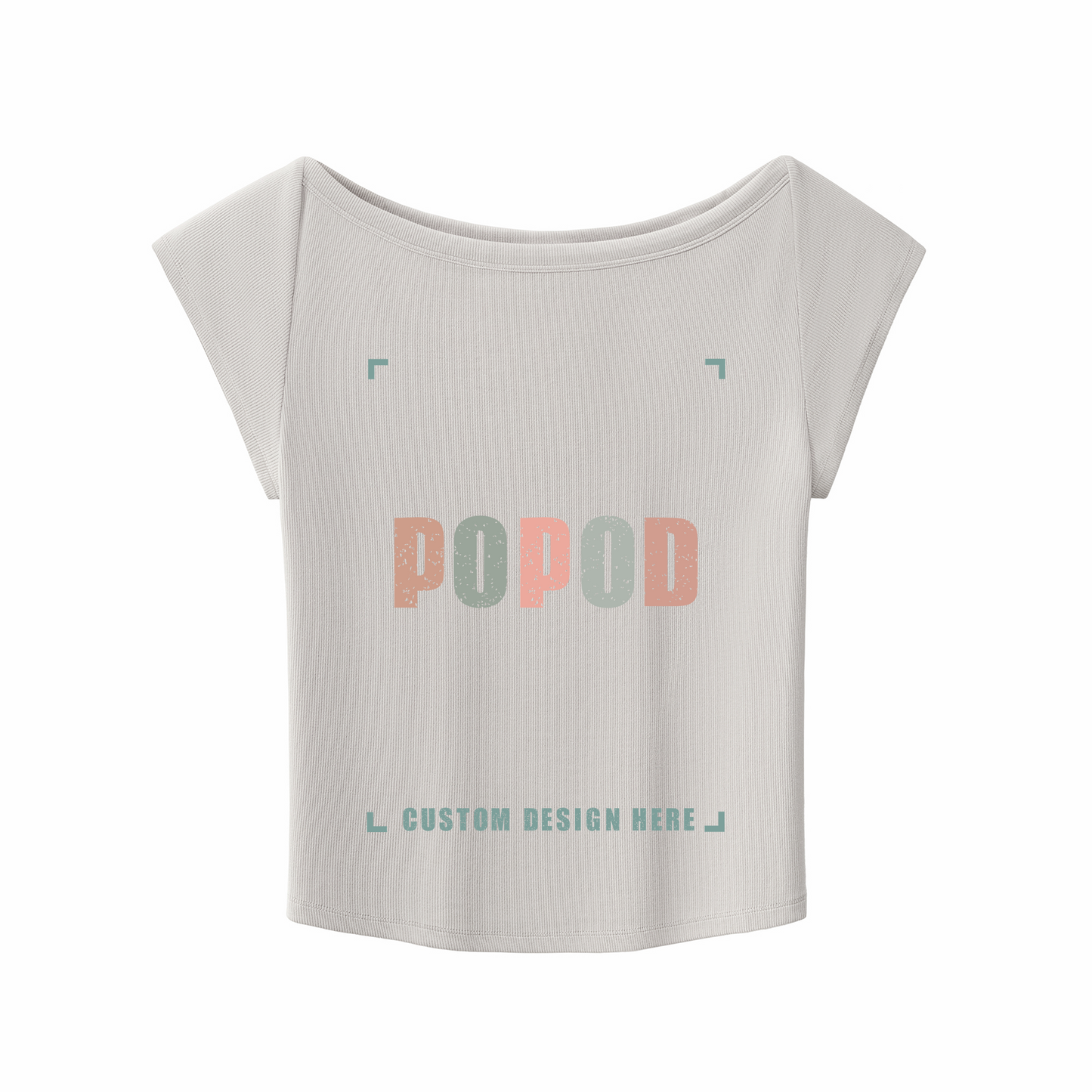 Flattering Wide Neck Cropped Baby Tee