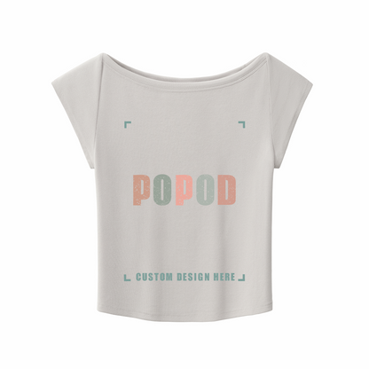 Flattering Wide Neck Cropped Baby Tee